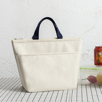 Thickened Insulated Oxford Fabric Lunch Bag（Cream）